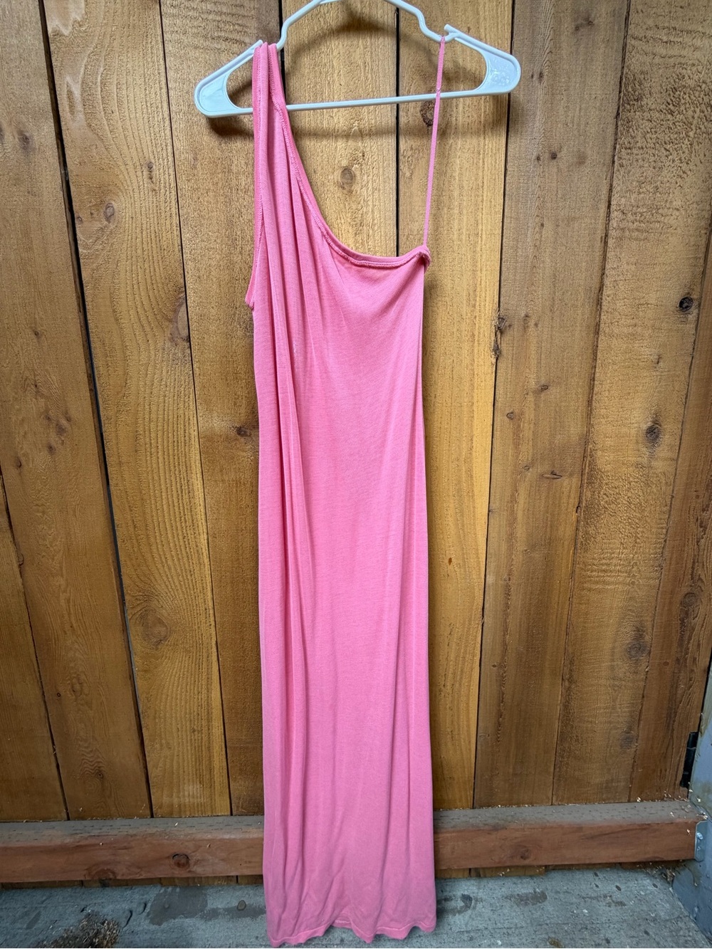 One-Shoulder Free People Pink Maxi Dress